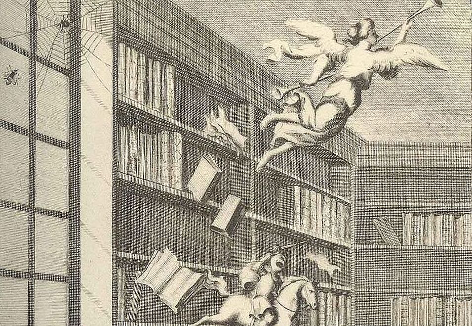 Illustration von "The Battle of the Books" by Jonathan Swift (1704)