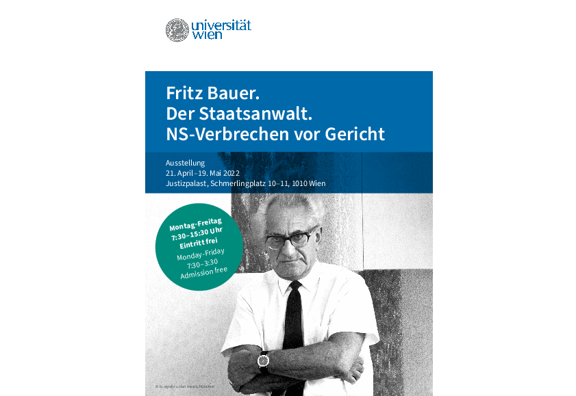 Poster Veranstaltung "ritz Bauer. Der Staatsanwalt. NS-Verbrechen vor Gericht"