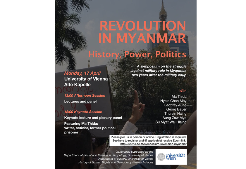 Poster zur Veranstaltung "REVOLUTION IN MYANMAR"