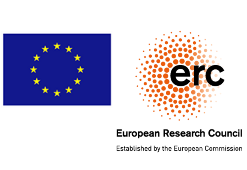 Flagge Europäische Union und Logo ERC